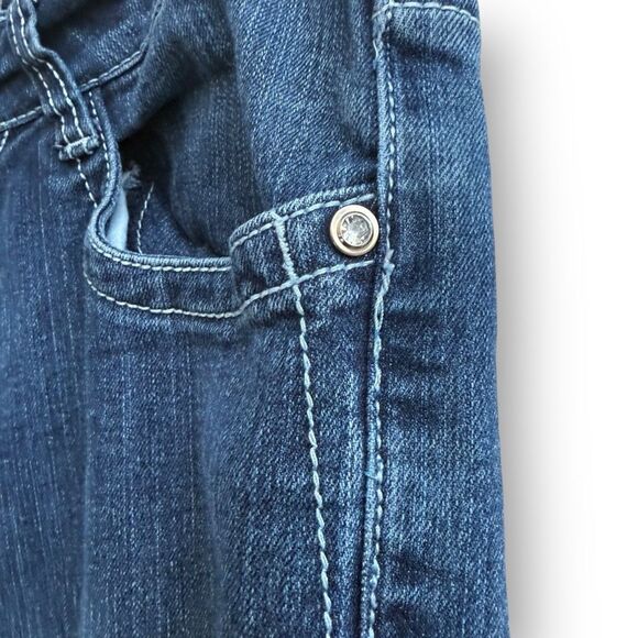 Daniel Jeans Black Silver Embroidered Butterfly Destroyed Straight size 9/10 - Picture 5 of 16